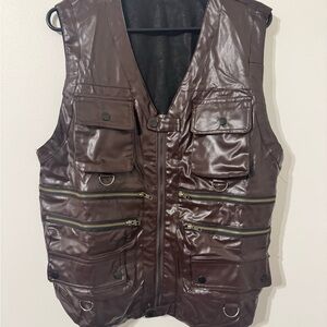 NWT Brown Vest with V-Neck